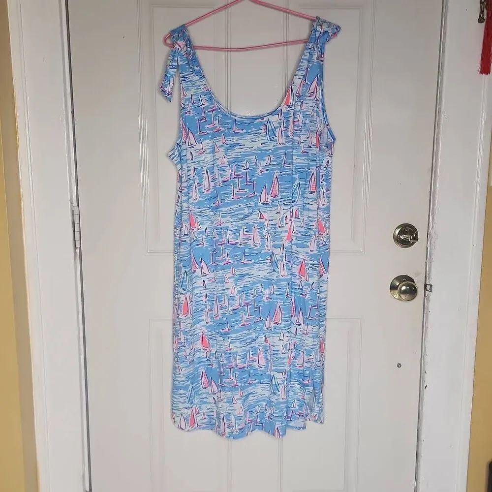 Lilly Pulitzer RIvers sailboat print dress women's size XL